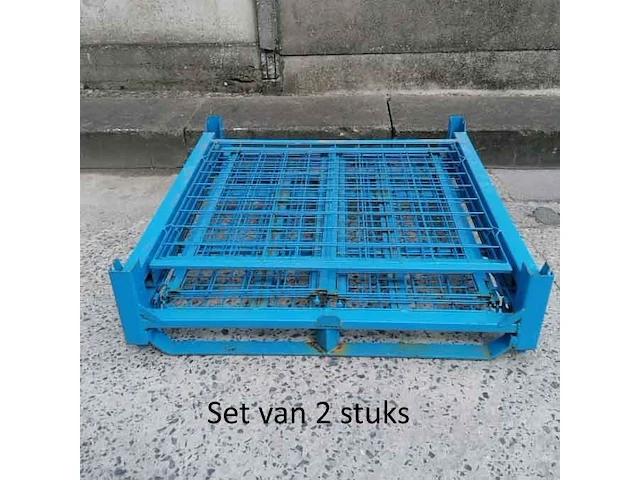 Set van 2 plooibare stapelbare gitterboxen 1130x1183x1090mm - afbeelding 3 van  4