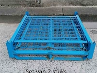 Set van 2 plooibare stapelbare gitterboxen 1130x1183x1090mm - afbeelding 3 van  4