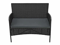 Set van 2 polyrotan meubelsets voor 4 personen met 2-zitsbank, 2 stoelen, tafel en zitkussens - afbeelding 4 van  7