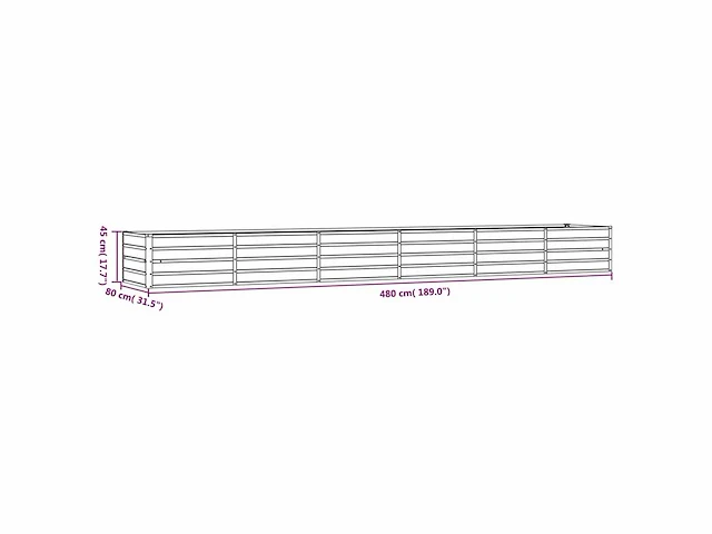 Set van 2 rusty garden verhoogd bed 480x80x45 cm cortenstaal - gratis verzending alleen in belgië - afbeelding 7 van  7