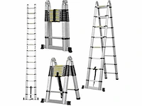 Set van 2 telescopische ladders, telescopische trapladder 5m - afbeelding 1 van  7