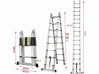 Set van 2 telescopische ladders, telescopische trapladder 5m - afbeelding 3 van  7