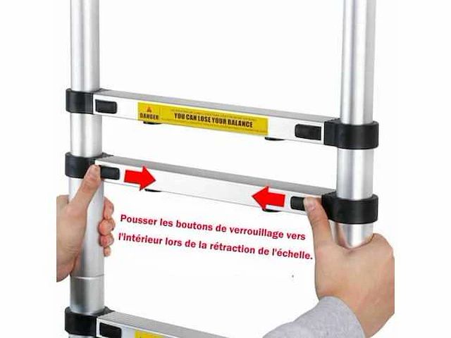 Set van 2 telescopische ladders, telescopische trapladder 5m - afbeelding 5 van  7