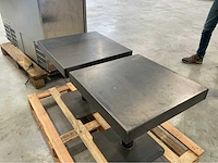 Set van 2 vierkante stalen salontafels – industriële stijl - afbeelding 3 van  4