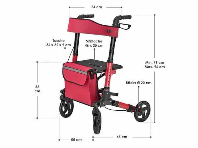 Set van 2 vital aluminium rollators met zitje - afbeelding 5 van  5