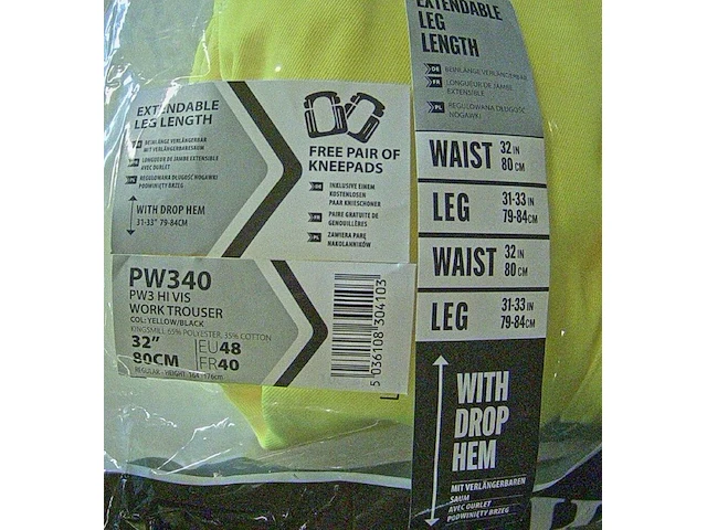 Set van 2 werkbroeken portwest pw3 hi-vis pw340 maat 48 - afbeelding 3 van  3