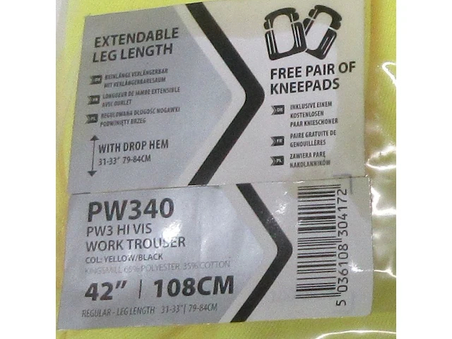 Set van 2 werkbroeken portwest pw3 hi-vis pw340 maat 58 - afbeelding 3 van  3