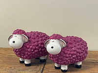Set van 2 wolschapen h17cm purple - afbeelding 1 van  2