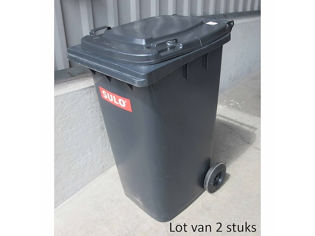 Set van 2x afvalcontainer 240l grijs beschadigd aan deksel! - afbeelding 1 van  3