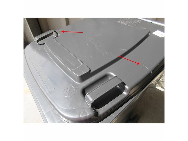 Set van 2x afvalcontainer 240l grijs beschadigd aan deksel! - afbeelding 3 van  3