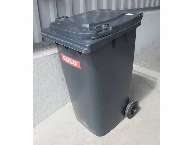 Set van 2x afvalcontainers 240l grijs - afbeelding 2 van  2