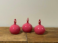 Set van 3 bolkippen h14cm pink - afbeelding 1 van  1
