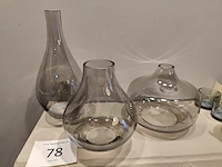Set van 3 glazen vazen "smoked" flamant - afbeelding 1 van  2