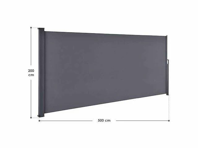 Set van 3 moderne zijluifels voor tuinen en terrassen - 500x200cm - afbeelding 7 van  10
