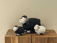 Set van 3 wolschapen h30cm & h17cm black/white - afbeelding 2 van  2
