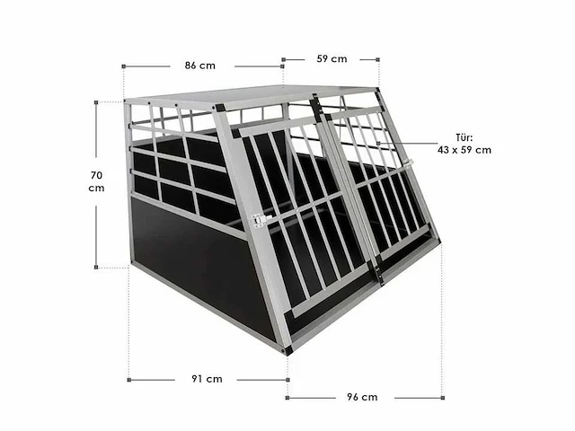 Set van 3 xl aluminium hondentassen - 96 × 91 × 70 cm - afbeelding 6 van  6
