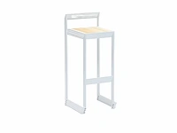 Set van 30 industriële barkrukken met trolley - wit - stapelbaar - afbeelding 2 van  4