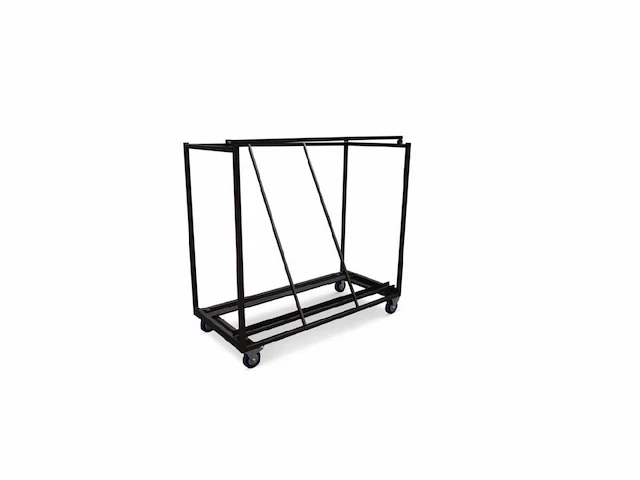 Set van 30 industriële barkrukken met trolley - zwart - stapelbaar - afbeelding 3 van  3
