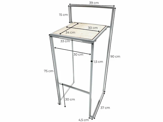 Set van 30 professionele barkrukken met trolley - almond white - afbeelding 2 van  9