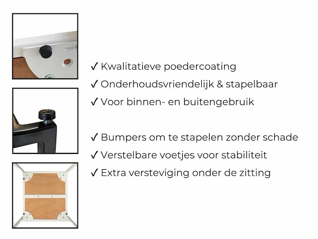 Set van 30 professionele barkrukken met trolley - almond white - afbeelding 8 van  9