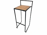 Set van 30 professionele barkrukken met trolley - zwart/bruin - afbeelding 1 van  9