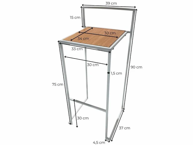 Set van 30 professionele barkrukken met trolley - zwart/bruin - afbeelding 2 van  9