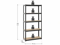 Set van 4 basic opbergplanken 180 x 90 x 40 cm - afbeelding 3 van  5