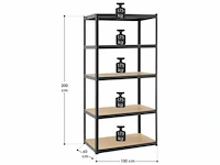 Set van 4 basic opbergplanken 200 x 100 x 60 cm - afbeelding 3 van  3