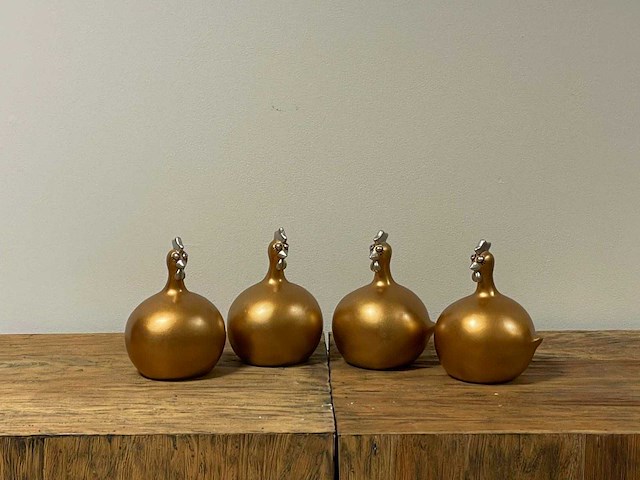 Set van 4 bolkippen h14cm gold - afbeelding 1 van  1