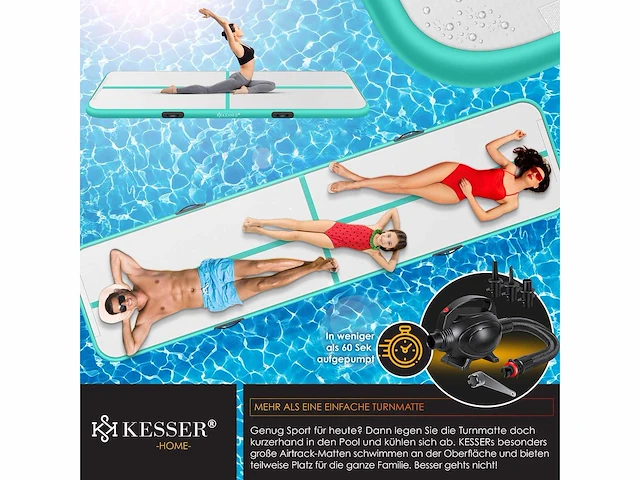 Set van 4 gymmatten airtrack opblaasbare fitnessmat|yogamatten, tumbling matten - afbeelding 4 van  8
