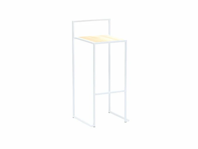 Set van 4 industriële barkrukken met 1 bartafel - wit - stapelbaar - afbeelding 1 van  6