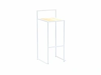 Set van 4 industriële barkrukken met 1 bartafel - wit - stapelbaar - afbeelding 1 van  6