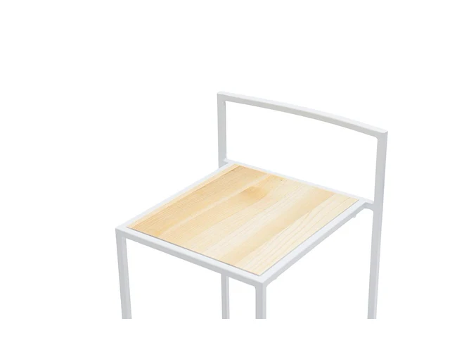 Set van 4 industriële barkrukken met 1 bartafel - wit - stapelbaar - afbeelding 3 van  6