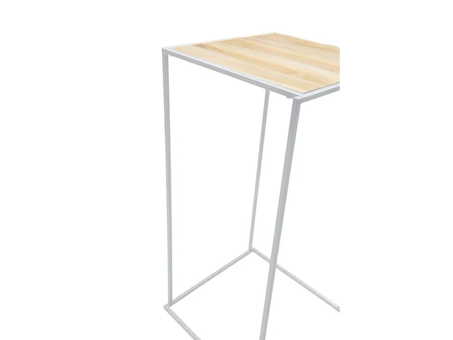 Set van 4 industriële barkrukken met 1 bartafel - wit - stapelbaar - afbeelding 4 van  6