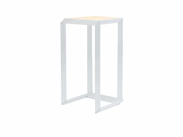 Set van 4 industriële barkrukken met 1 bartafel - wit - stapelbaar - afbeelding 6 van  6
