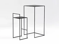 Set van 4 industriële barkrukken met 1 bartafel - zwart - stapelbaar - afbeelding 1 van  6