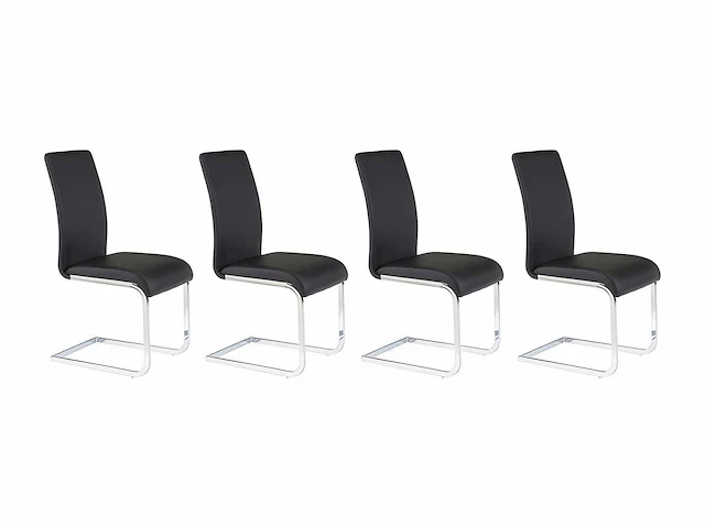 Set van 4 stoelen - faux zwart - afbeelding 1 van  8