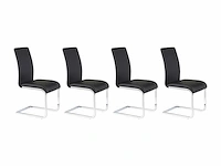 Set van 4 stoelen - faux zwart - afbeelding 1 van  8