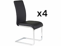 Set van 4 stoelen - faux zwart - afbeelding 2 van  8