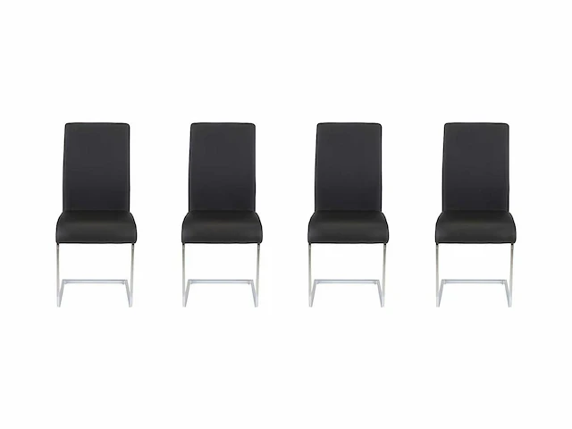 Set van 4 stoelen - faux zwart - afbeelding 3 van  8