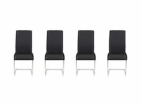 Set van 4 stoelen - faux zwart - afbeelding 3 van  8
