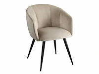 Set van 4 stoelen - fluweel en metaal - beige - afbeelding 2 van  6