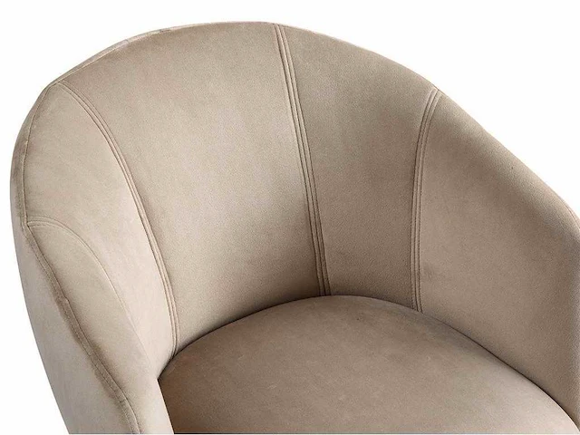 Set van 4 stoelen - fluweel en metaal - beige - afbeelding 3 van  6
