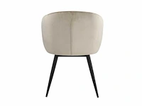 Set van 4 stoelen - fluweel en metaal - beige - afbeelding 5 van  6