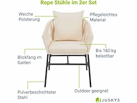 Set van 4 tuinstoelen met gevlochten touw - afbeelding 4 van  7