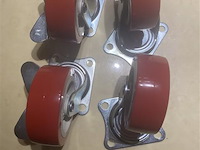Set van 4 zwenkwielen 75 mm 2 met rem - afbeelding 1 van  3
