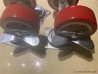 Set van 4 zwenkwielen 75 mm 2 met rem - afbeelding 2 van  3