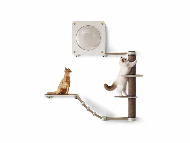 Set van 5 cat wall furniture, cat climbing wall - afbeelding 2 van  8