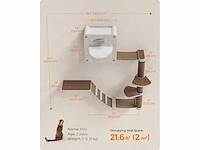 Set van 5 cat wall furniture, cat climbing wall - afbeelding 6 van  8