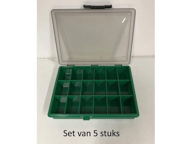 Set van 5 raaco assortimentdoos met 18 vaste vakken - afbeelding 2 van  3